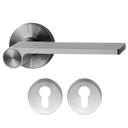 "Outline" - stainless steel door handles on rose