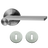 "Outline" - stainless steel door handles on rose