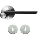"Outline" - stainless steel door handles on rose