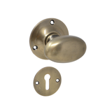 Oval solid brass knob - non-spring action