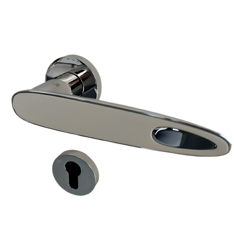 Retro styled chrome lever handle on rose