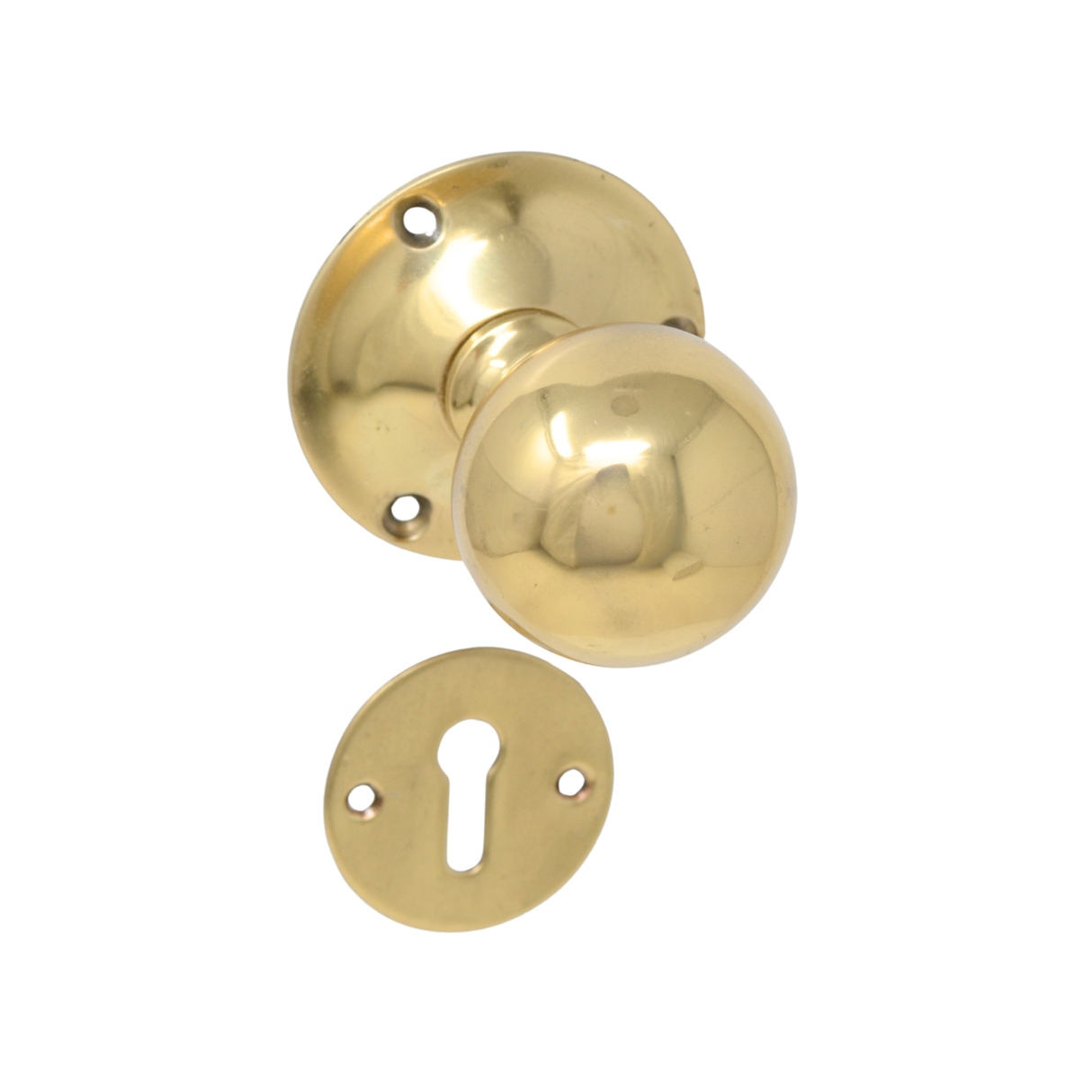 Round solid brass knob