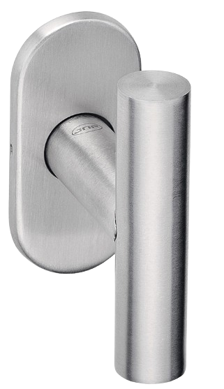 Round "T" shaped lever handle on oval rose