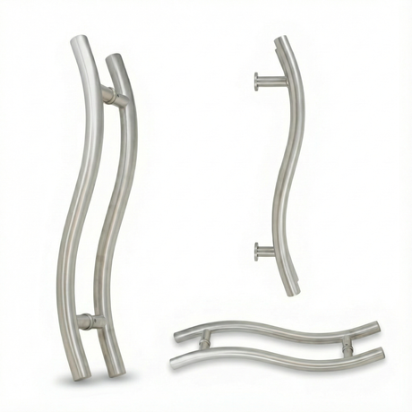 "S" shaped stainless steel pull handles 450mm CTC