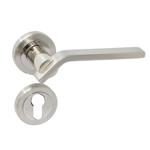 Satin Nickel Lever on Rose
