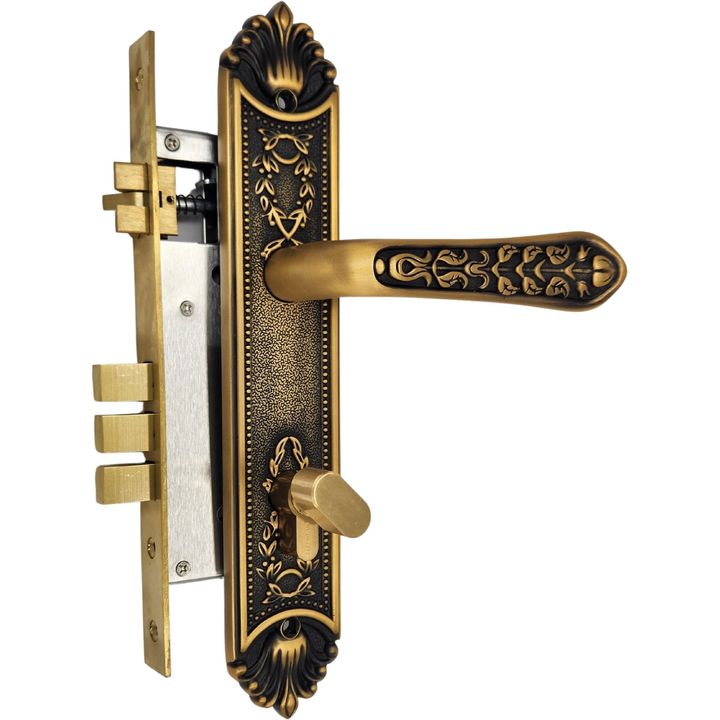 Solid Brass Lever Handle with matt black detailing - Made in