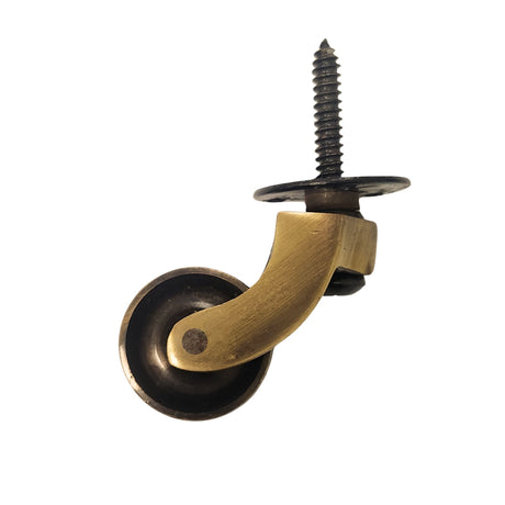 Solid Brass Castor Wheel - Screw-in