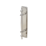 Solid brass pull handle on back plate with finials - 225mm PULL HANDLES