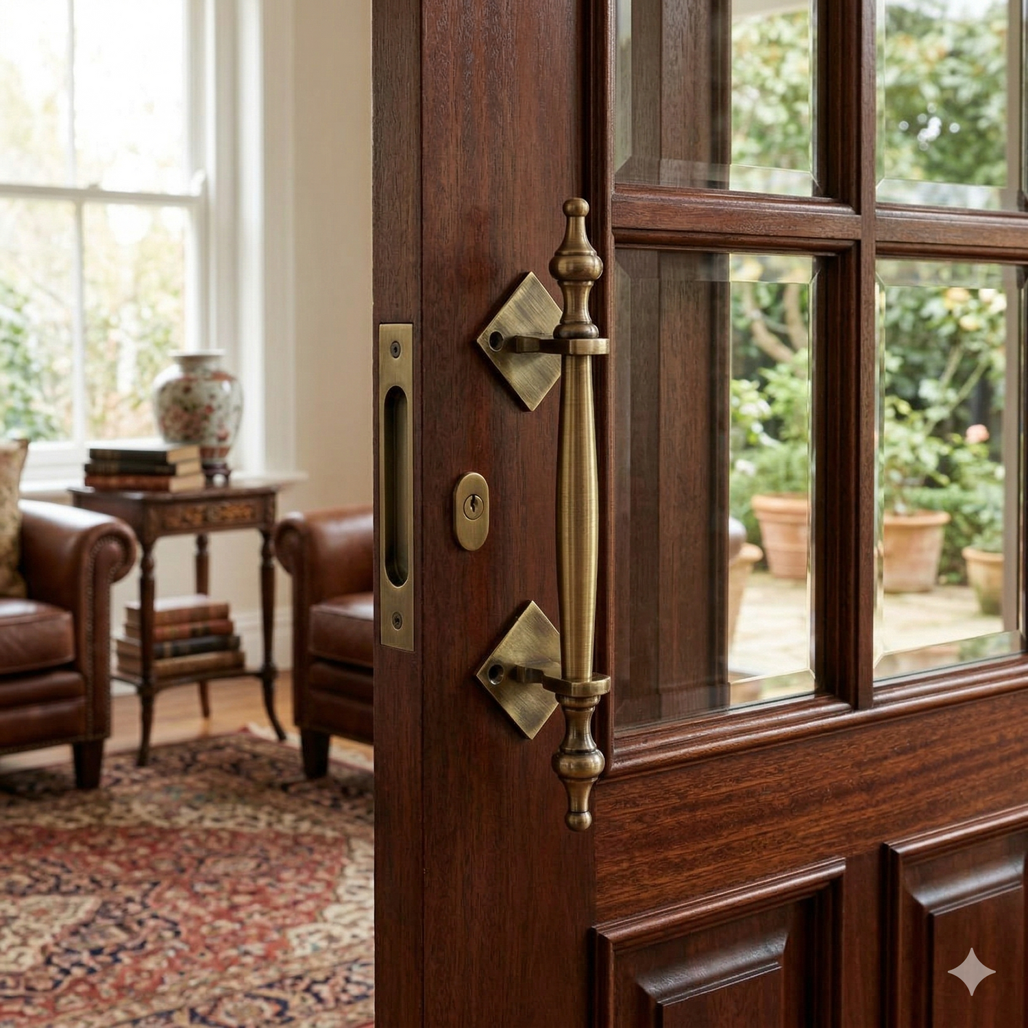 Solid brass Victorian pull handle - 220mm