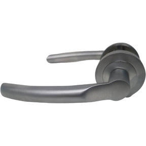 Solid German Handle and Lock Set door handle on rose