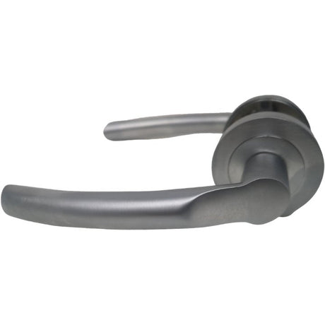 Solid German Handle and Lock Set door handle on rose