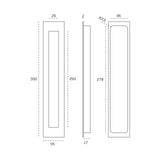 Stainless steel flush handle 300mm PULL HANDLES