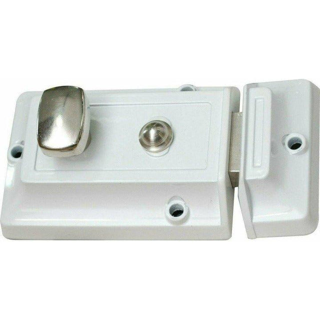 White night latch with chrome knob DOOR LOCKS