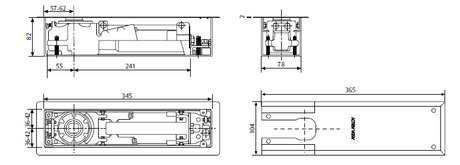 Heavy Duty Floor Spring with Cam-Motion® technology - for large or heavy doors weighing up to 300kg - Decor Handles - door closer