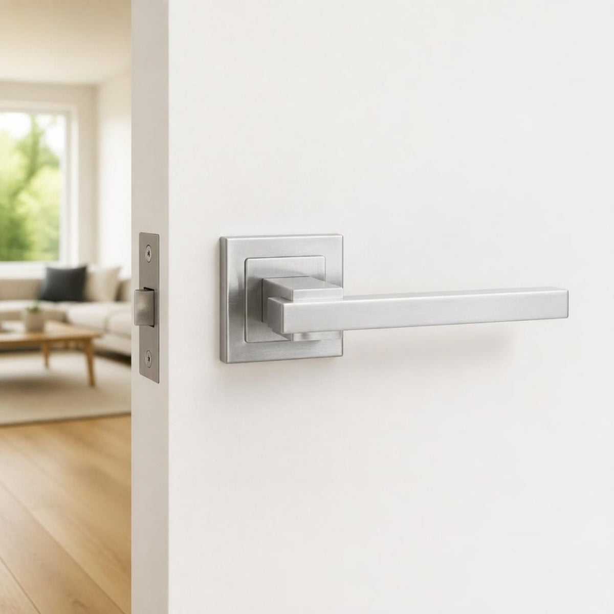 Square Stainless Steel Handle on Rose