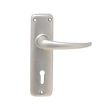 Standard Lever Door Handle on Plate with Two Lever Lock - Satin Chrome