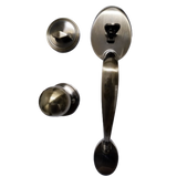 Entrance Grip Handle Lockset - Antique Brass - FOR SINGLE DOORS ONLY