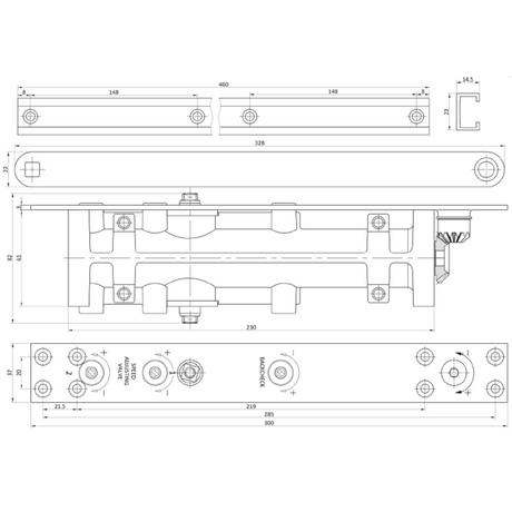 Concealed heavy duty door closer