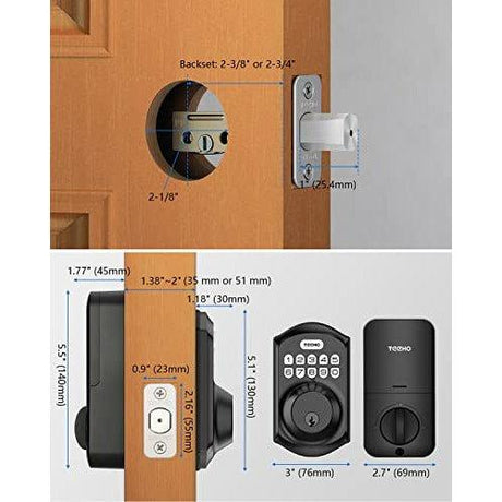 Keyless Entry Door Lock - TEEHO Electronic Keypad Deadbolt with Keypads Smart Locks