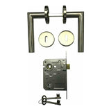 Stainless Steel Tubular Door Handle on Rose with SABS approved Two Lever Lock