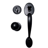 Entrance grip handle with latch and deadbolt in Matt Black - FOR SINGLE DOORS ONLY
