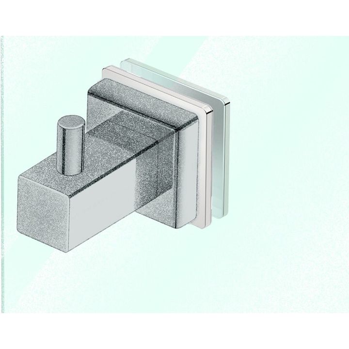 1007 Glass Mounting RL SQ (Single Set) - MBLK - Decor Handles - Bathroom Accessories
