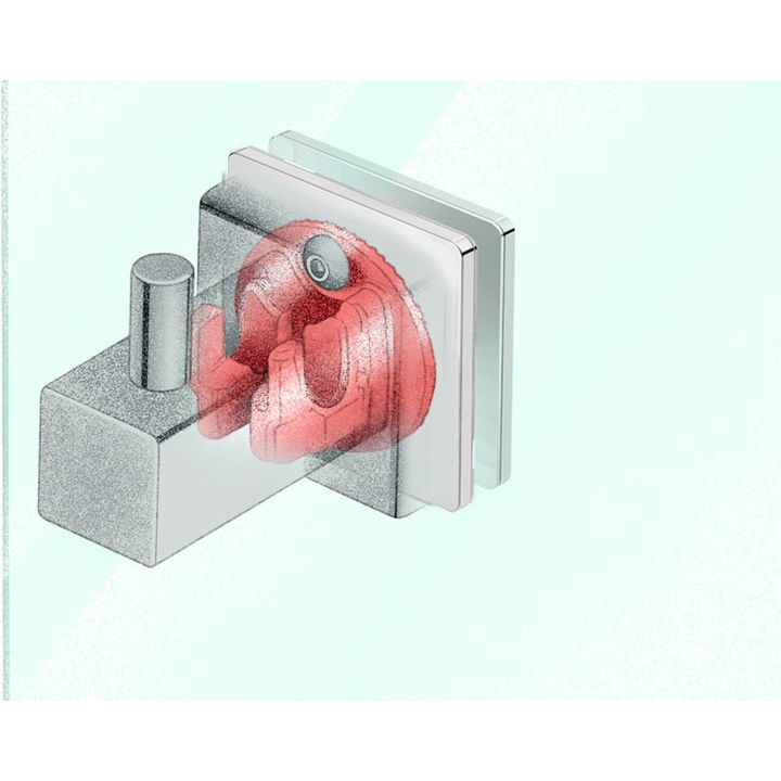 1007 Glass Mounting RL SQ (Single Set) -POLS - Decor Handles - Bathroom Accessories