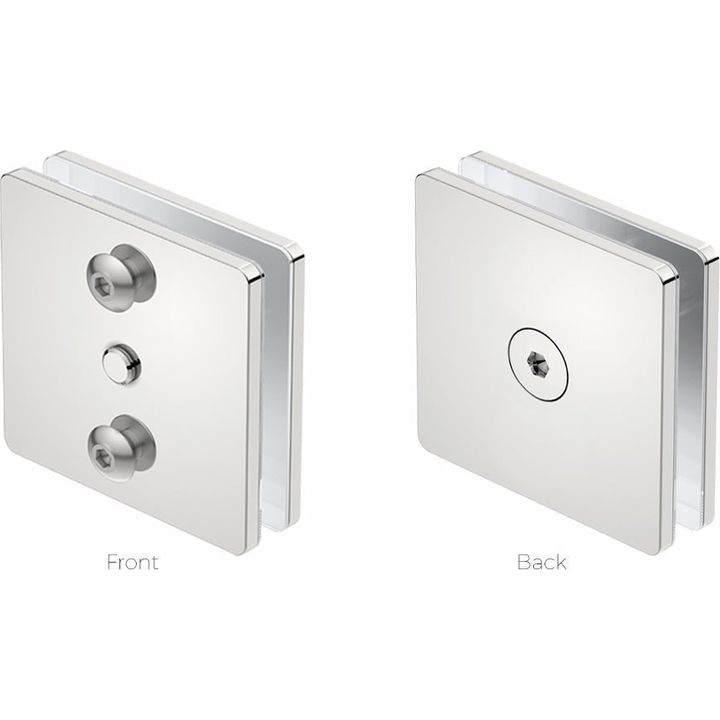 1007 Glass Mounting RL SQ (Single Set) -POLS - Decor Handles - Bathroom Accessories
