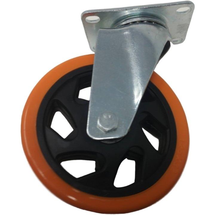 100mm Heavy Duty Castor with Orange Wheel - Decor Handles
