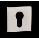 Square Brushed Stainless Steel Key Plates - Per Pair