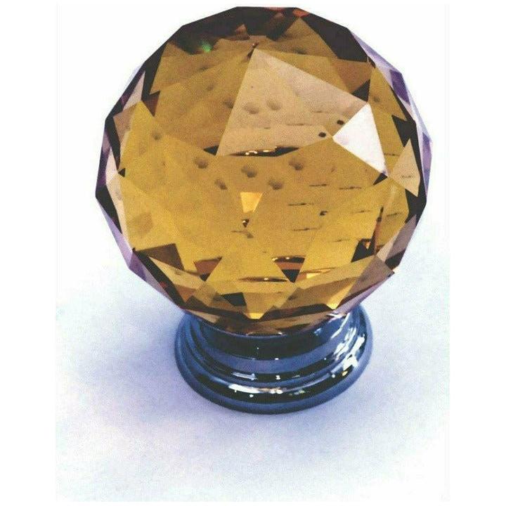 Amber Crystal Door Knob - Ball Type - Decor Handles