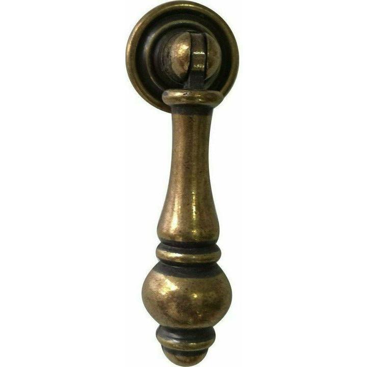 Antique Brass Cupboard Handle - Drop - Decor Handles