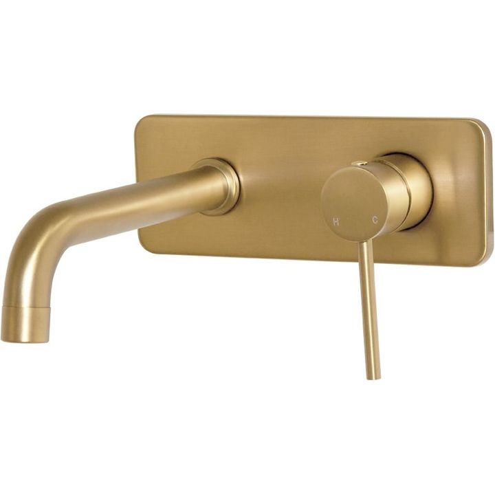 Basin Concealed Mixer with Spout - Neo Brushed Brass - Decor Handles - Taps