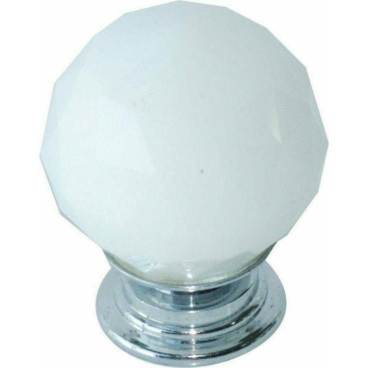 Black and white crystal knob 30mm - Decor Handles