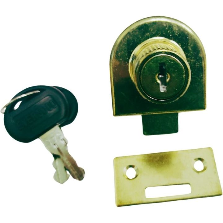 Brass Lock for Glass Cabinet (non-drill) - for Single Doors - Decor Handles - cupboard lock