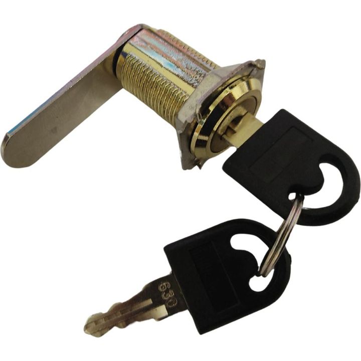 Brass Plated Cam Lock - 30mm - Straight - Decor Handles - cupboard lock