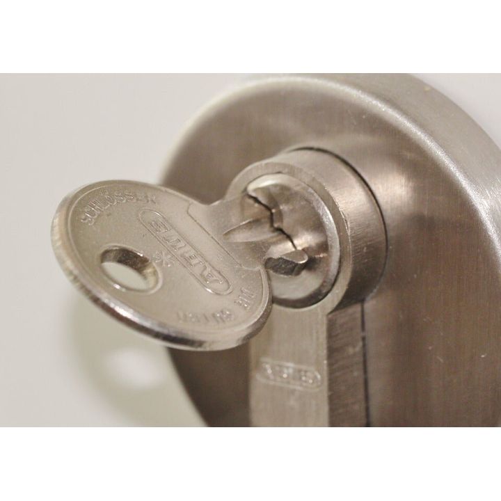 Brushed Stainless Steel Round Key Plates - Pair - Decor Handles - Escutcheon