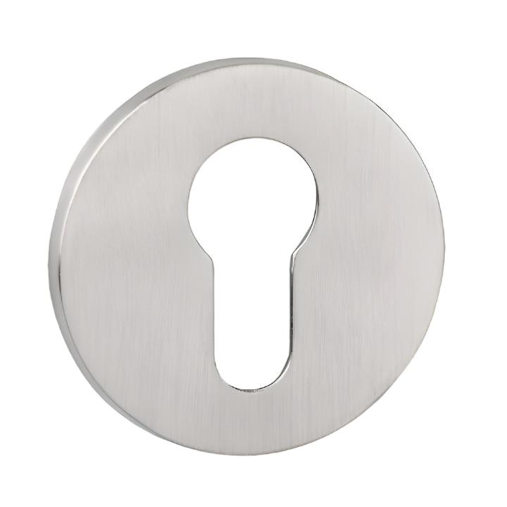 Brushed Stainless Steel Round Key Plates - Pair - Decor Handles - Escutcheon