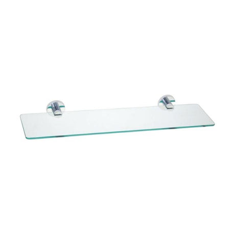 Glass shelf with chrome brackets