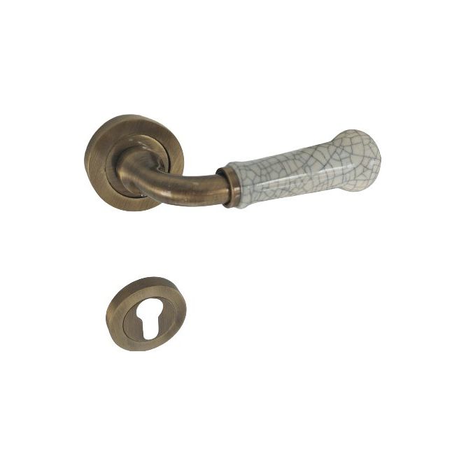 Ceramic lever handle on rose - Decor Handles - door handle on rose