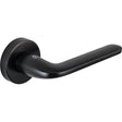 Italian Matt Black Lever Door Handle on round rose - "Roboquattro" series by Columbo Designs