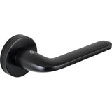 Italian Matt Black Lever Door Handle on round rose - "Roboquattro" series by Columbo Designs