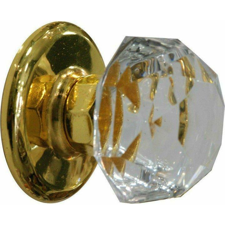 Crystal knob with brass base - Decor Handles