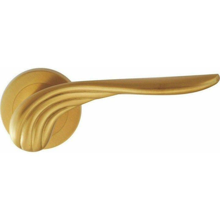Curved "swan" lever handle on rose - Decor Handles