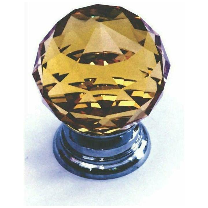 Amber Crystal Door Knob - Ball Type