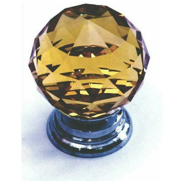 Amber Crystal Door Knob - Ball Type