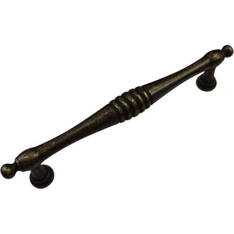 Classic Art Deco Cupboard Handle with Rings - 128mm CTC cupboard handle