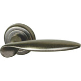 Classic Door Handle on Round Rose with Key Plates