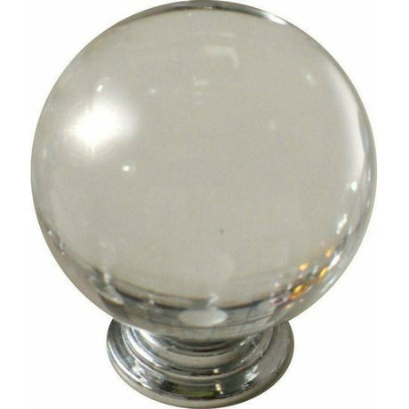 Clear crystal knob ball type