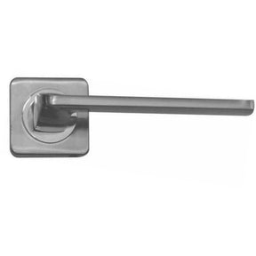 Lever handle on square rose